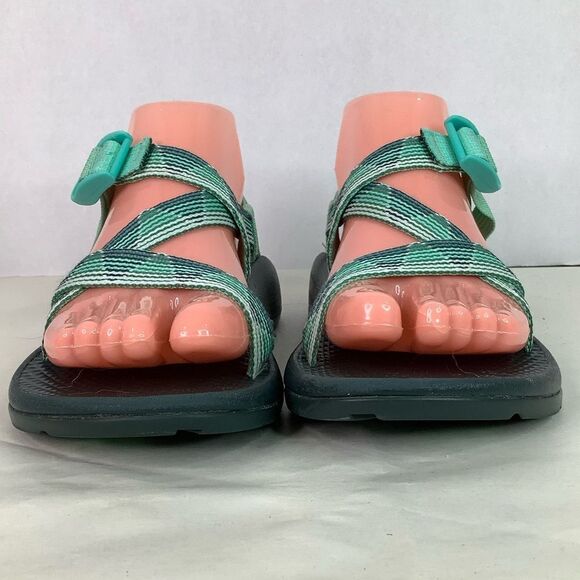 Chaco Webbing Comfort Multicolor Green Strip Strap Children Sandal Shoes Sz C3” - Picture 4 of 11